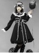 Gothic Cross White Lace Slim Black Lolita Coat