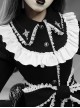 Gothic Cross White Lace Slim Black Lolita Coat