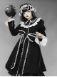 Gothic Cross White Lace Slim Black Lolita Coat