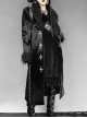 Dark Matter Series Black Plush Collar Gothic Long Coat Female