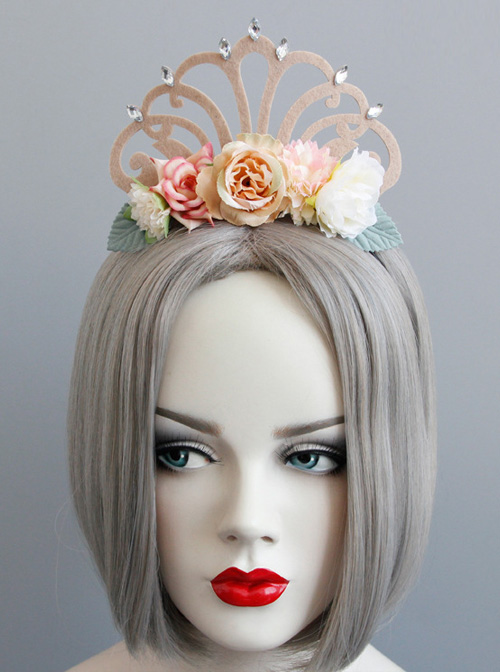 Princess Flowers Imperial Crown Lolita Hair Hoop