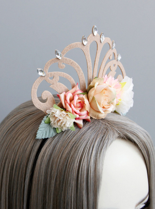 Princess Flowers Imperial Crown Lolita Hair Hoop