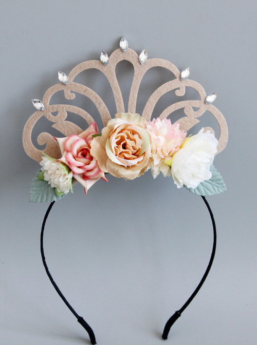 Princess Flowers Imperial Crown Lolita Hair Hoop