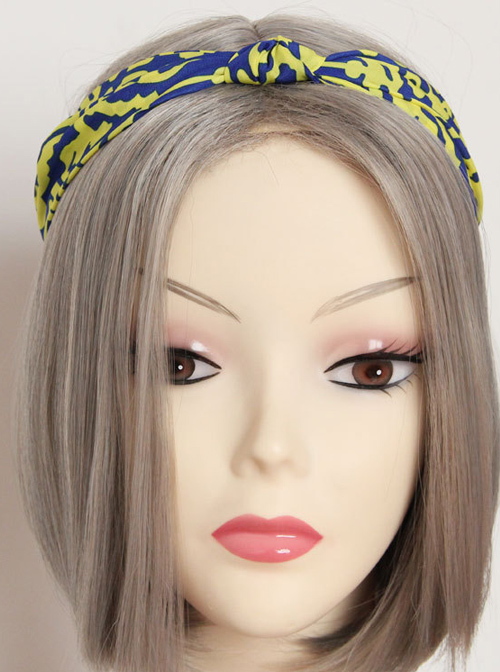 Yellow And Blue Concise Chiffon Hair Band