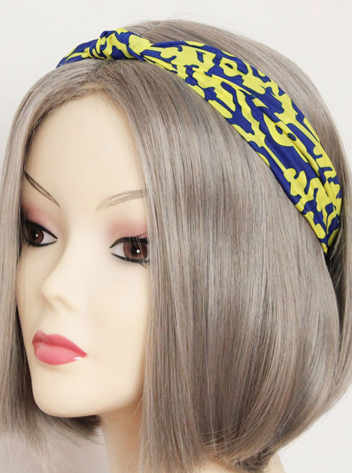 Yellow And Blue Concise Chiffon Hair Band