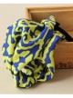 Yellow And Blue Concise Chiffon Hair Band