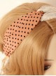 Retro Pink And Black Polka Dot And White Lace Hair Band