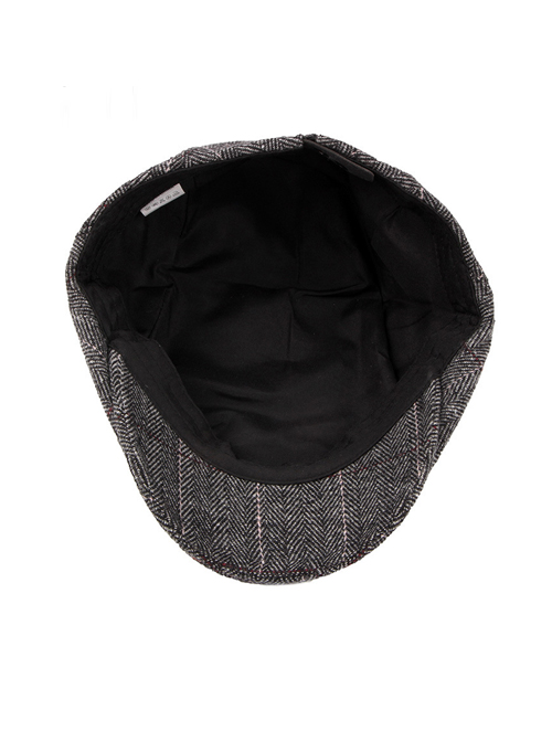 Gray English Plaid Bowknot Lolita Beret