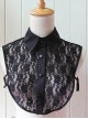 Black Lace Retro Lapel False Collar