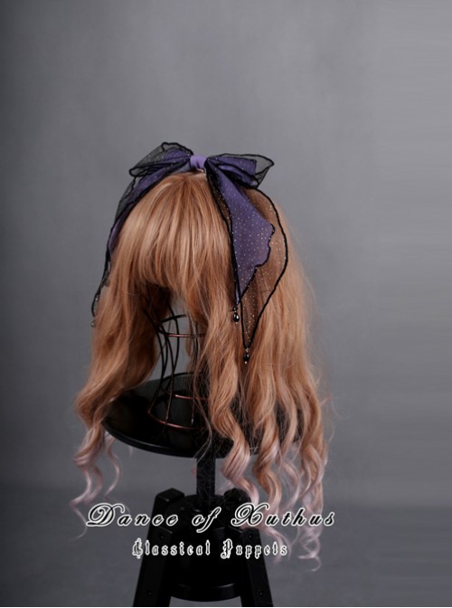 Obsidian Butterfly's Dance Crystal Purple Lolita Hair Clip