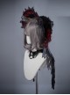 Moon Wolf Red And Black Lace Gothic Lolita Bonnet