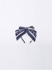 Go To A Journey Series Navy Blue Bowknot Classic Lolita Head Band