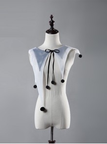 Clown Girl Series Black White Asymmetric Design Gothic Lolita False Collar