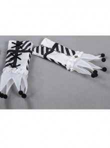 Clown Girl Series Black White Gothic Lolita Hand Sleeves