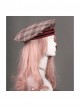 Cats Series Wine Red Lattice Bowknot Classic Lolita Beret