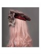 Cats Series Wine Red Lattice Bowknot Classic Lolita Beret