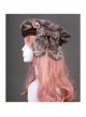 Cats Series Dark Brown Lattice Bowknot Classic Lolita Beret