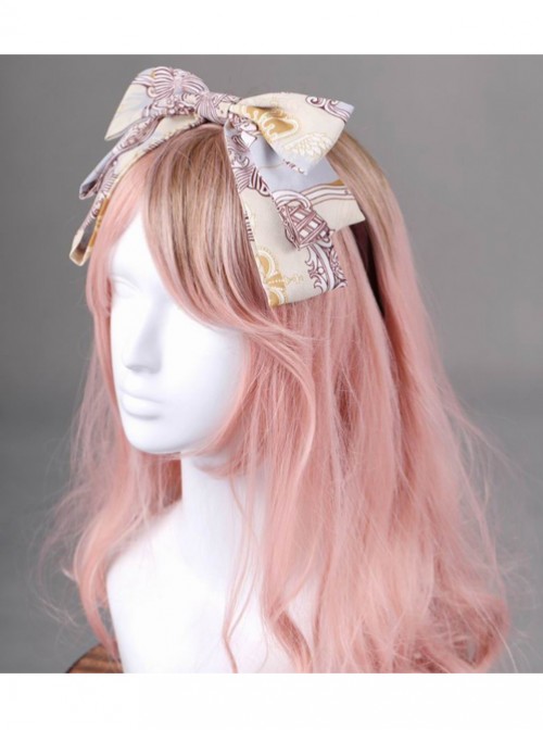 Royal Carousel Series Bluish Grey Bowknot Classic Lolita Head Band