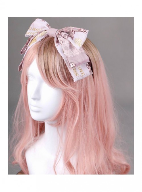 Royal Carousel Series Smoke Pink Bowknot Classic Lolita Head Band