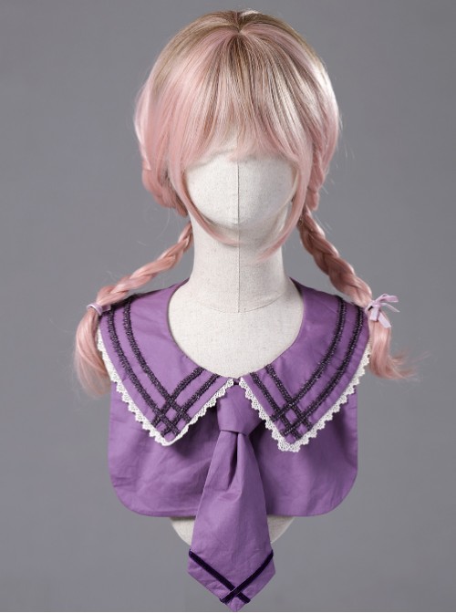 Miss Four's False Collar Series Round-Neck Deep Purple Classic Lolita False Collar