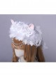 Wedding Cat Series White Rose Pearl Chain White Lace Lolita Hair Band