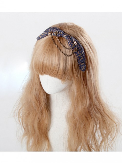 You Need Cry Dear Series Metal Chain Khaki Bowknot Lolita Head Band