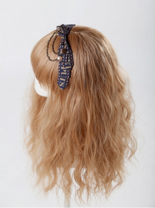 You Need Cry Dear Series Metal Chain Khaki Bowknot Lolita Head Band