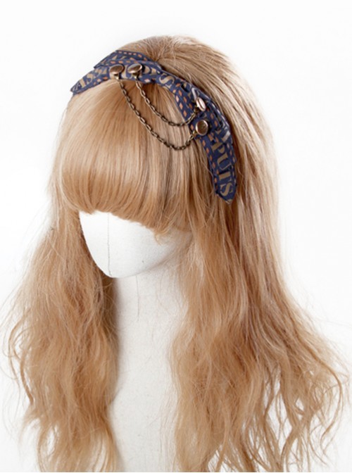 You Need Cry Dear Series Metal Chain Khaki Bowknot Lolita Head Band