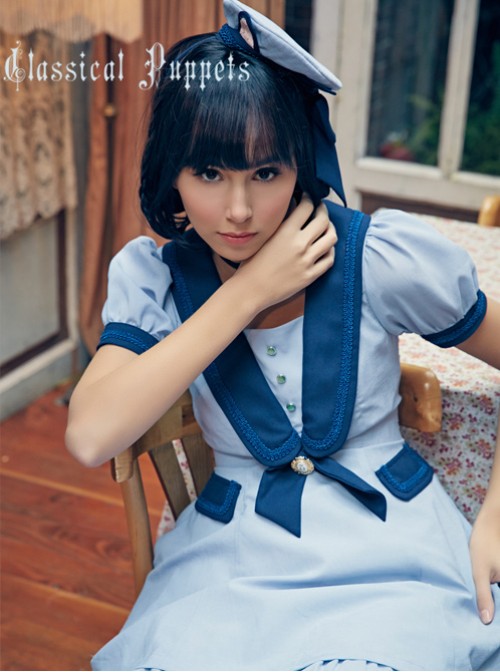 Cat Series Russia Blue Cat Mini Beret Bowknot Lolita Head Band