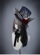 Moon Wolf Series Rose Black Gothic Lolita Bowler Hat