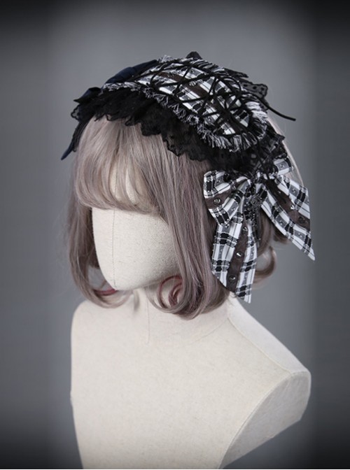 The Turn Into A Wolf's Little Red Hat Series Gray Navy Blue Lolita Head Band