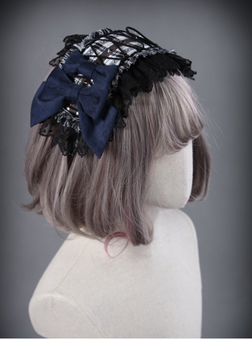 The Turn Into A Wolf's Little Red Hat Series Gray Navy Blue Lolita Head Band