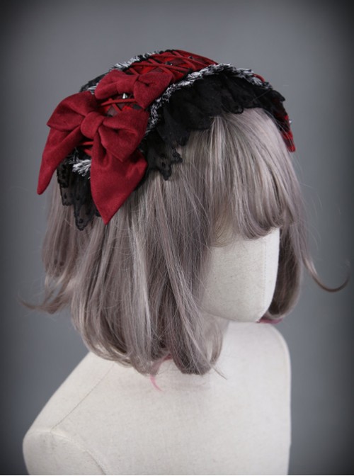 The Turn Into A Wolf's Little Red Hat Series Red Black Lolita Head Band