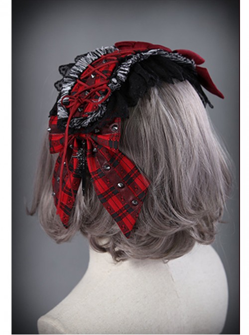 The Turn Into A Wolf's Little Red Hat Series Red Black Lolita Head Band