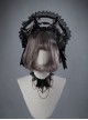 Swan Bone Series Black Swan Pearl Chain Gothic Lolita Bonnet