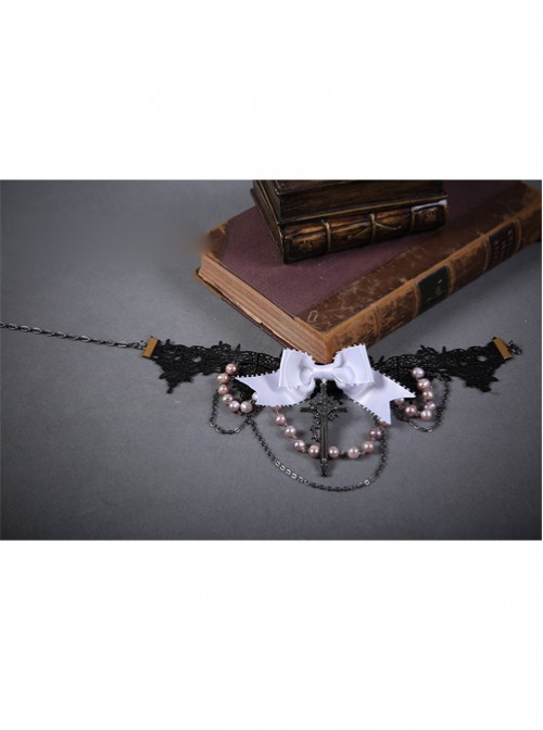 Swan Bone Series White Swan Lace Gothic Lolita Choker