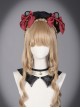 Sorceress Luna Series Black And Red Bowknot Cat Ear Lolita Head Band