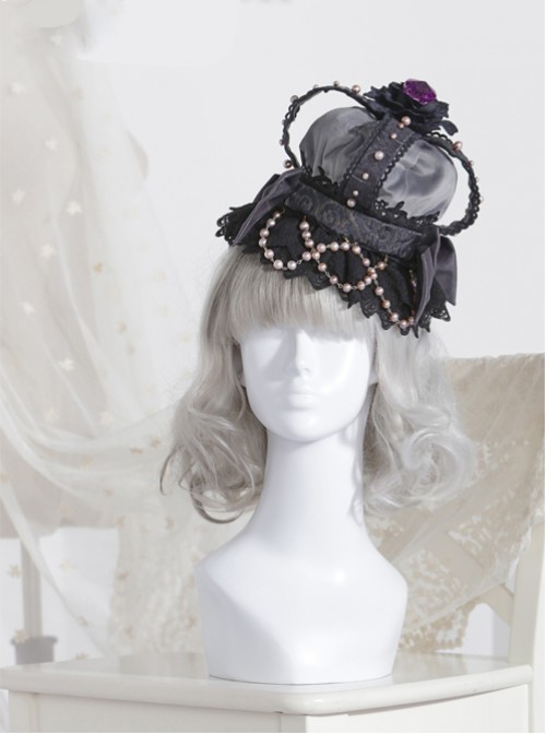 The Bride Doll Series Pearl Crow Cyan Gothic Lolita Crown Veil