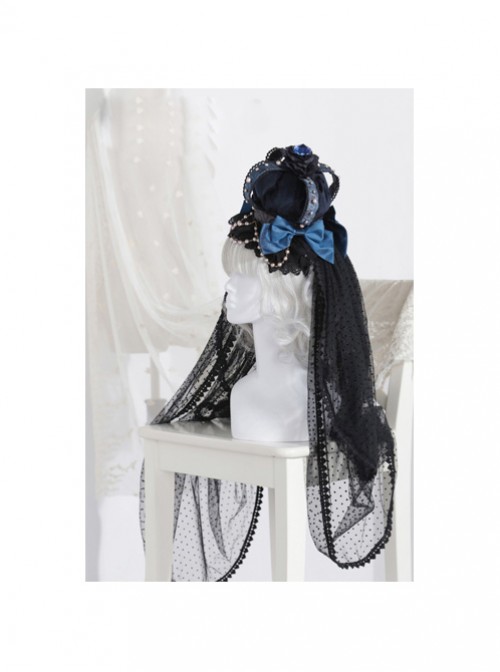 The Bride Doll Series Pearl Indigo Gothic Lolita Crown Veil