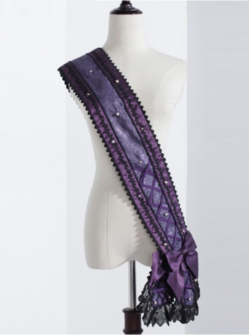 The Bride Doll Series Purple Bowknot Pearl Lolita Ribbon