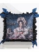The Bride Doll Series Lace Bowknot Indigo Lolita Cushion Cover