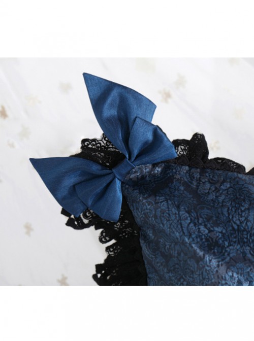 The Bride Doll Series Lace Bowknot Indigo Lolita Cushion Cover