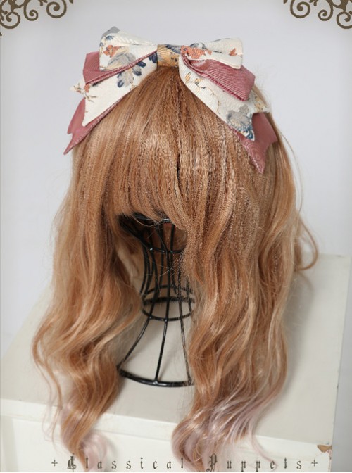 Garden Series Big Bowknot Beige Lolita Head Band