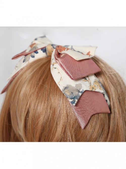 Garden Series Big Bowknot Beige Lolita Head Band