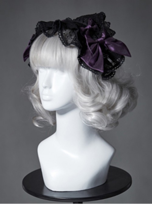 The Broken Doll Series Special Design Bowknot Dark Purple Lolita Head Band