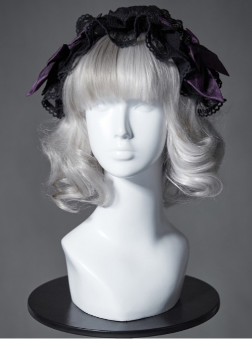 The Broken Doll Series Special Design Bowknot Dark Purple Lolita Head Band