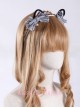 Cats Series Tabby Kitty Silver Gray Bowknot Cat Ears Lolita Head Band