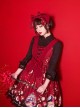 Kaguya Rabbit Series Gorgeous Design Bowknot Wine Red Lolita Head Band