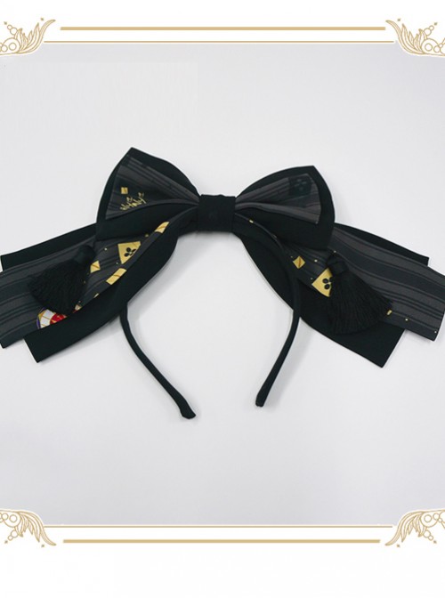 Kaguya Rabbit Series Black Bowknot Gorgeous Design Lolita Head Band