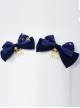 Kaguya Rabbit Series Bowknot Navy Blue Lolita Tuck Comb